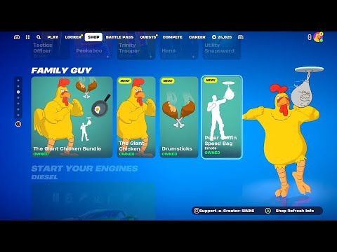 NEW Family Guy Giant Chicken Emote..!