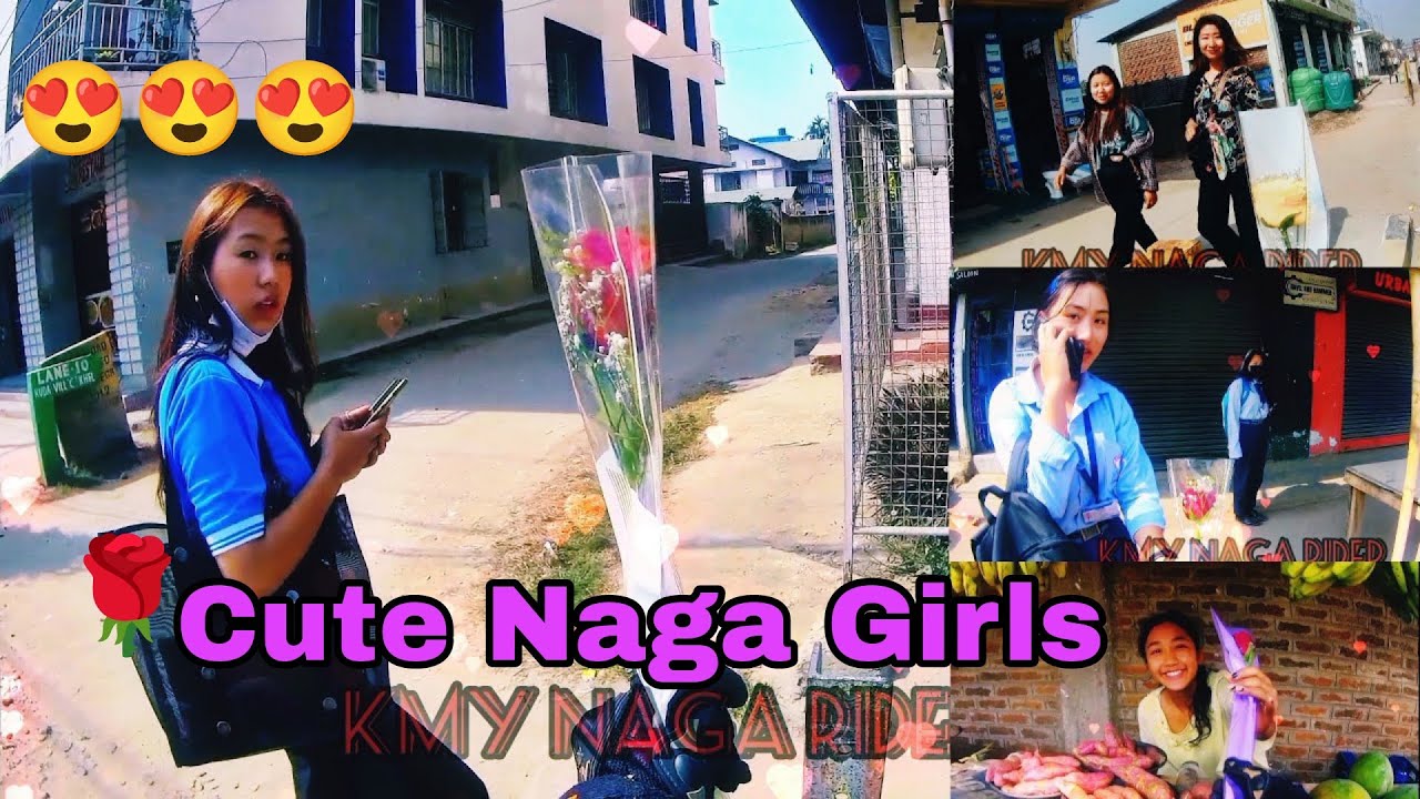 Giving🥀Red Rose To Stranger On Bike || Cute Naga girls/Valentine's Day Special P-2@KmyNagaChannel