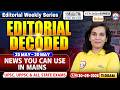 UPPSC 2026 | 25 May To 30 May 2026 | Weekly Current Affairs | Editorial Decoded | By Rashmi Ma'am