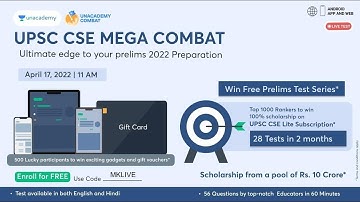 UPSC Mega Combat | Ultimate edge to your Prelims 2022 Preparation | 17th Apr