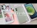 iPhone 12 green 2021 unboxing🍏[256 gb]| accessories + IOS15 setup layout (aesthetic & ASMR)