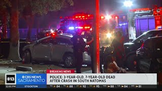 2 children confirmed dead in a single car crash in South Natomas