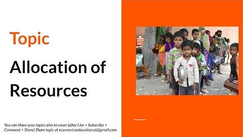 Allocation of Resources #EconomicsSeries