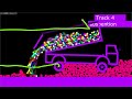Lorry suspension test on six tracks with and without suspension