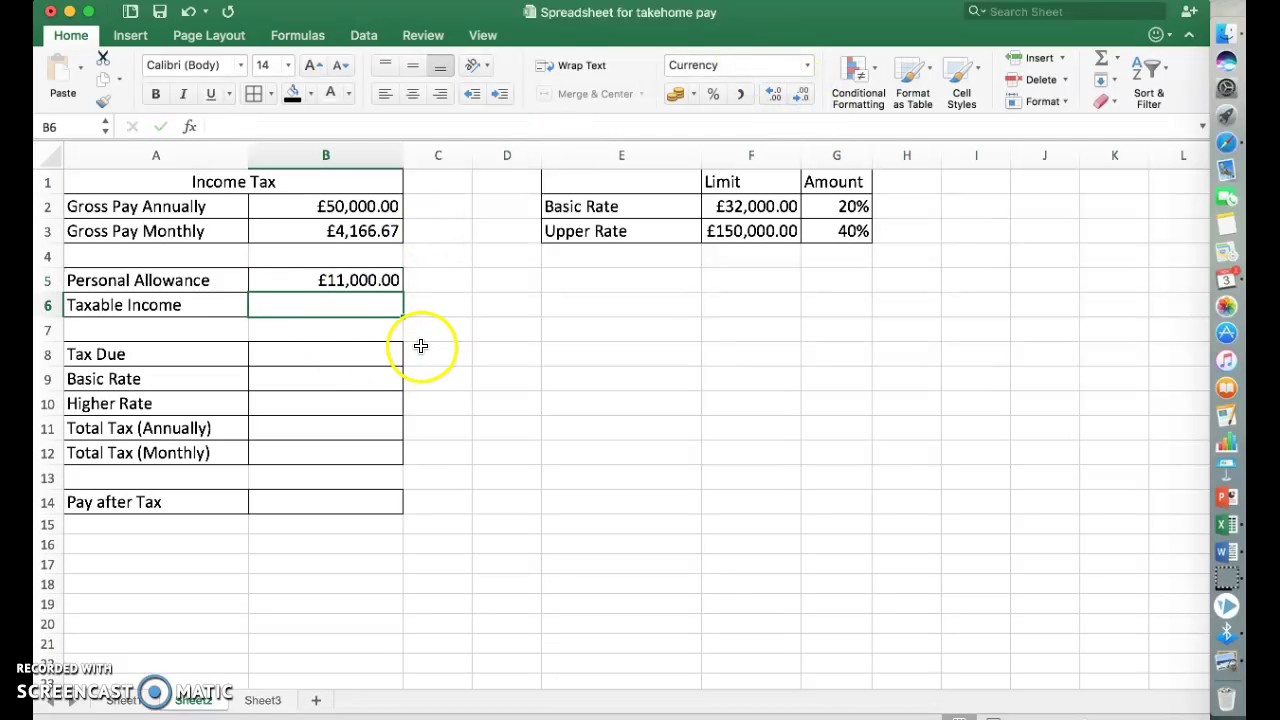 Income Tax Calculation Chart