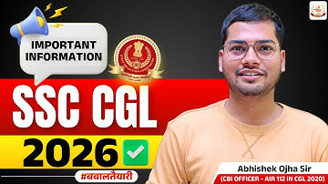 Important Information For SSC CGL 2026 #cgl2026