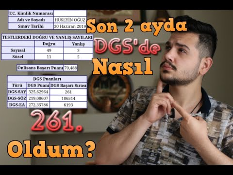 DGS E SON 45 GÜN NASIL ÇALIŞTIM 261. OLDUM AÇIKLADIM.  2020 DGS GİRECEKLER KESİN İZLESİN