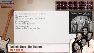 Video thumbnail of "🎸 Twilight Time - The Platters Guitar Backing Track with chords and lyrics"