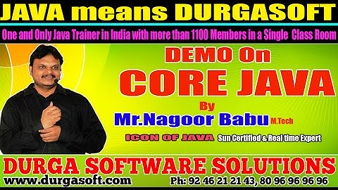 Core Java Training | CORE JAVA Demo by Nagoor Babu !!