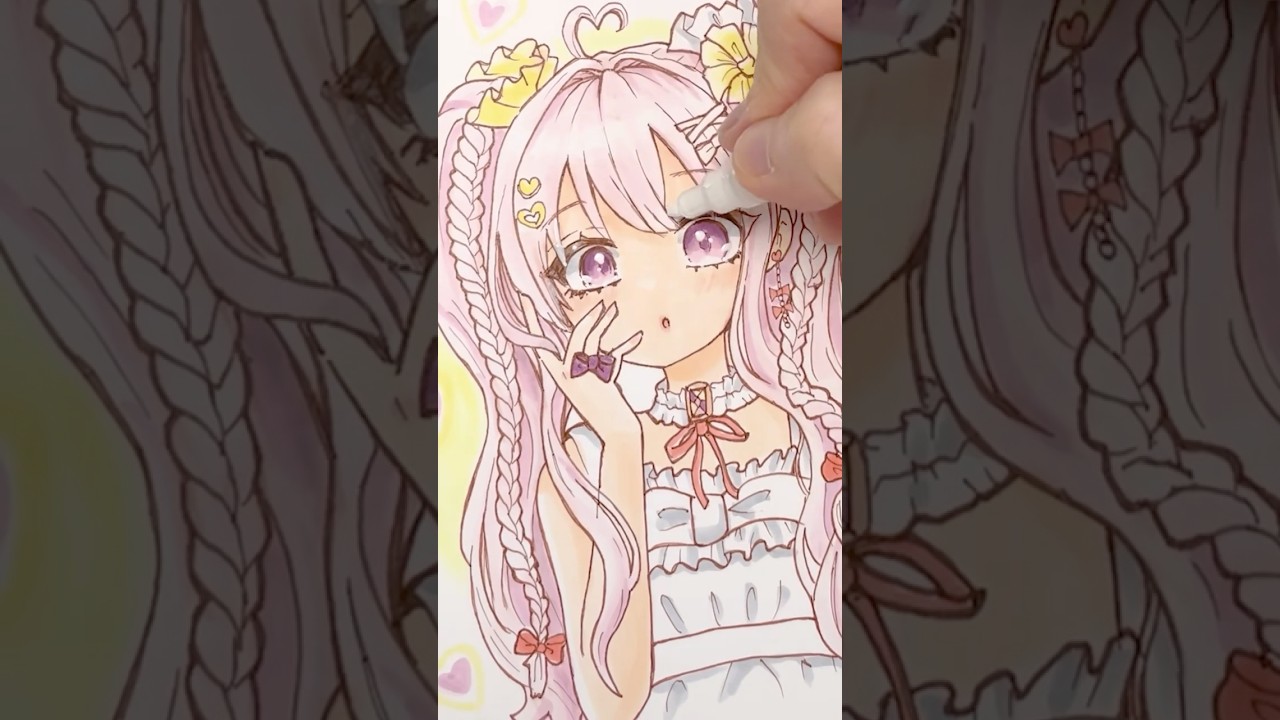 Practicing drawing with copic markers/:Drawing a Twin-Tail Girl