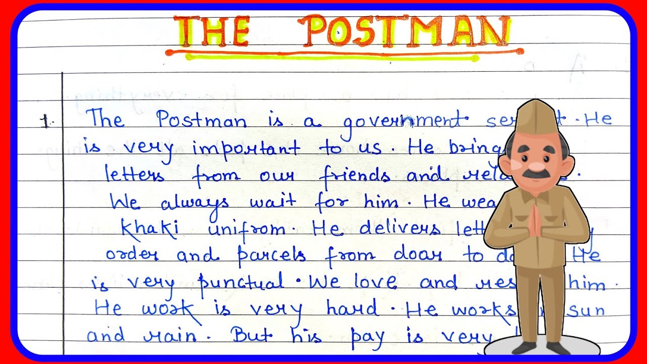 postman essay 10 lines in english