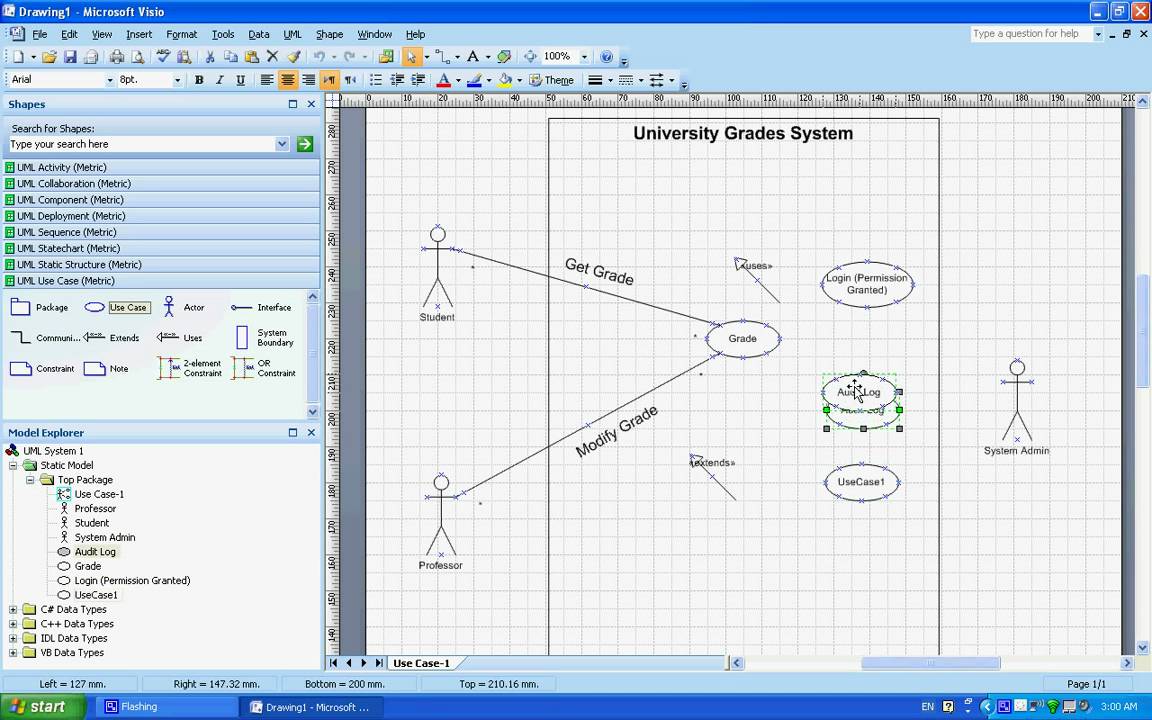 Схема модели uml visio