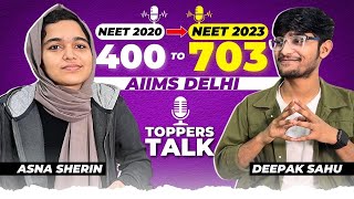 She takes 4 Attempts 😱to AIIMS DELHI | From 400 to 703, amazing story of ft.Asna| #neet #aiimsdelhi