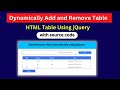 How To Add/Remove Table Row Dynamically using jQuery html CSS with Free Source Code 2023 |CodeLabWeb