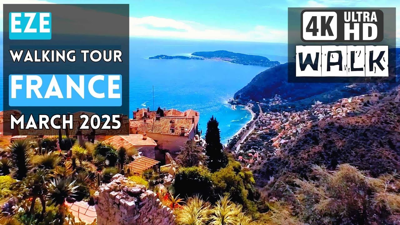 EZE, 🇨🇵 France - Village Tour of one of the Most Beautiful French Village [ 4k Video Walking Tour ]