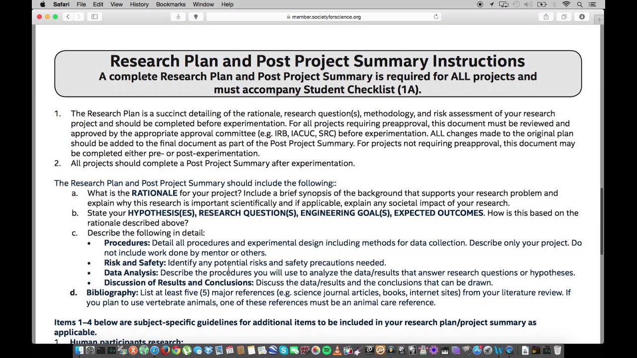 research plan isef example