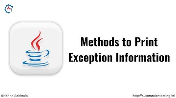 Methods to Print Exception Information in Java