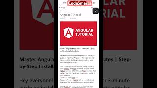 Master Angular Setup #shorts #shortsfeed #angular #frontend #javascript #webdevelopment #coding