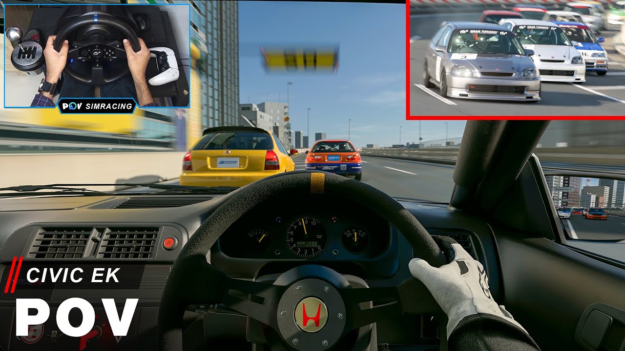 POV Honda Civic TypeR EK on Shutoko | Gran Turismo 7 | Steering Wheel Gameplay | PS5 4k60