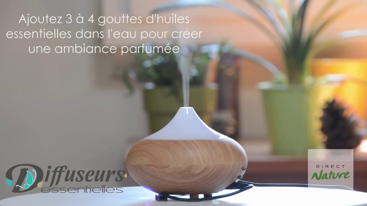 Diffuseur huiles essentielles brumisateur effet bois Goutte