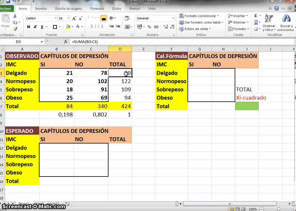Calculo Del Chi Cuadrado Con Excel Youtube