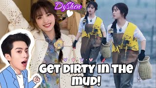 Shen Yue worked hard in the mud! Dylan will be having a livestream..