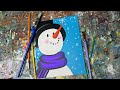 Snowman acrylic painting tutorial  beginner art  winterchristmas art