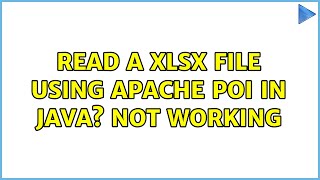 Read a xlsx file using apache poi in java not working