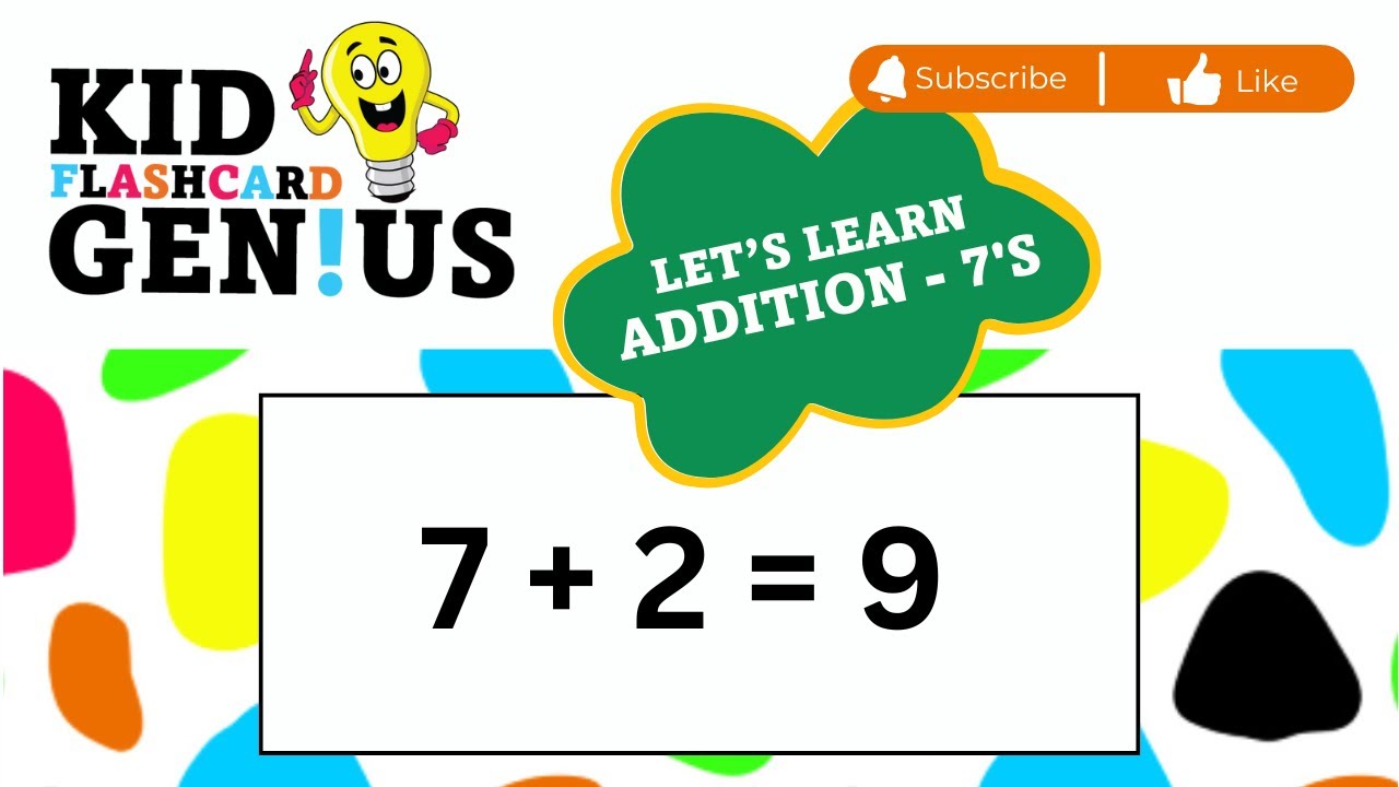 Addition with 7's | Fun Math Flashcards for Kids | Kindergarten ...