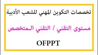 الشعب المتاحة لأصحاب آداب و اقتصاد  بالتكوين المهني OFPPT 2023-2024