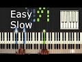 Pirates Of The Caribbean - He's a Pirate SLOW - Piano Tutorial Easy - How to Play (synthesia)