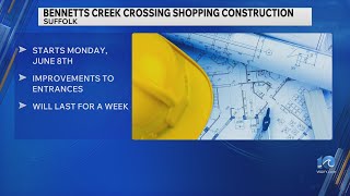 Construction work at entrance to Bennetts Creek Crossing Shopping Center to begin this coming week