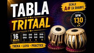 Teentaal | Tabla Loop | Scale A# | BPM 130 #teentaal #classicalmusic #riyaz #tritaal #taal