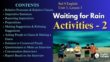 Std 9 English / Waiting for Rain / DISCOURSE & LANGUAGE ACTIVITIES - Part 2
