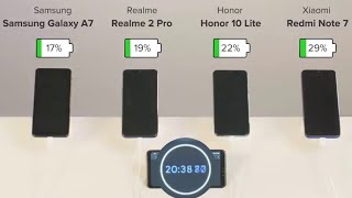 Charging Speed Test Between Redmi Note 7 vs Realme 2 pro vs Samsung galaxy A7 vs Honor 10 lite