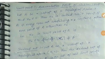 TOPOLOGY LEC.10 - LIMIT POINTS OF A SET AND DERIVED SET