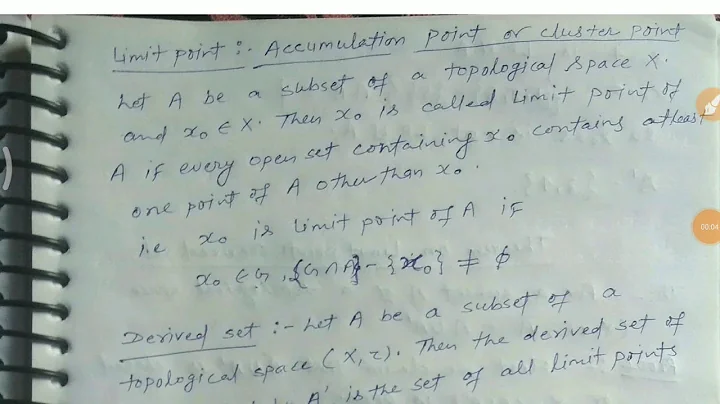 TOPOLOGY LEC.10 - LIMIT POINTS OF A SET AND DERIVED SET