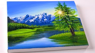 Acrylic Landscape Painting Tutorial | Easy for Beginners