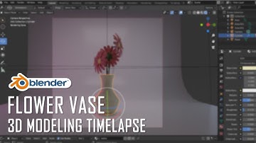 Flower vase 3d modeling timelapse in BLENDER