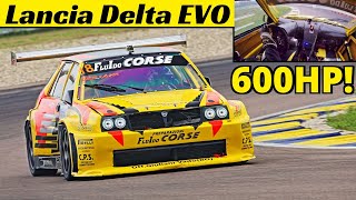 600Hp Lancia Delta EVO E1 by Fluido Corse - Fulvio Giuliani's HillClimb Monster on track - FLAMES!