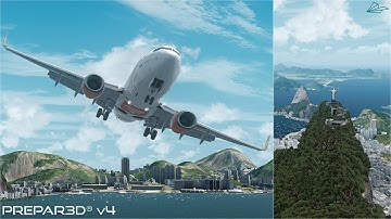 Prepar3D v4.5 | Difficult approach into Santos Dumont Airport | SBRJ | PMDG 737-700 NGXu | P3D