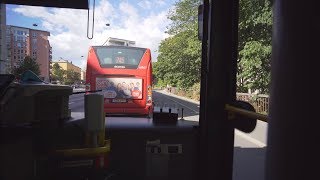 Sweden, Stockholm, ride with bus 77 from Liljeholmen to Fleminggatan