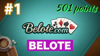 Belote.com | How to win a Belote game and score 501 points? | Gameplay #1 screenshot 4