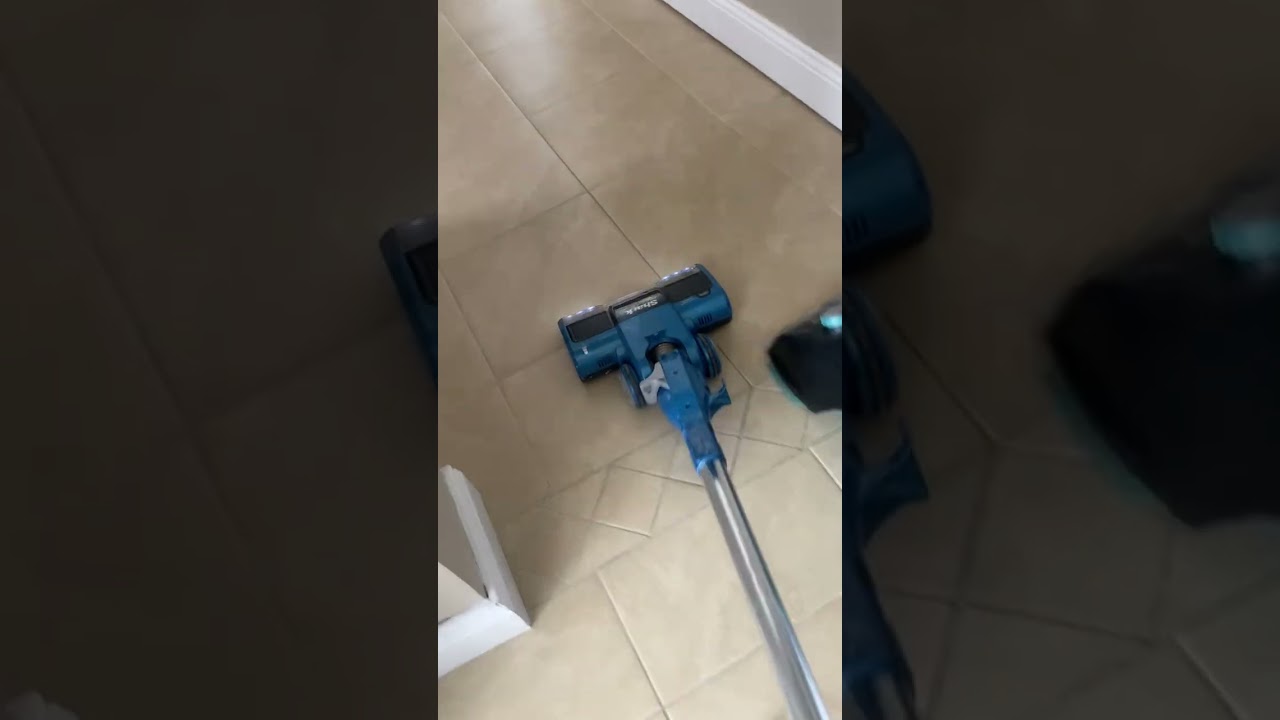 Vacuuming a dirty winter carpet runner using Shark Vacuum and Hoover Carpet Cleaner