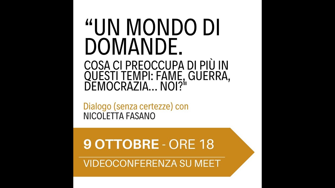 UN MONDO DI DOMANDE - Gabriele Segre dialoga con Nicoletta Fasano
