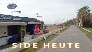 Die aktuelle Lage in Side Heute. Promenade\ Strand. Türkei  5.12.2025 🥰🇹🇷❤️ #side #türkei