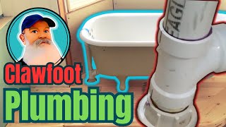 Clawfoot Tub PVC Drain Plumbing! Free Standing Tub farmhouse construction build DIY bathroom Ep. #59