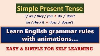 SIMPLE PRESENT do, don't, does, doesn't | RULES EXPLAINED IN ANIMATION | FOR SELF LEARNING
