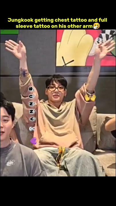OMG😮 Jungkook getting chest tattoo and full sleeve tattoo on his other arm🤧 #jungkook #shorts