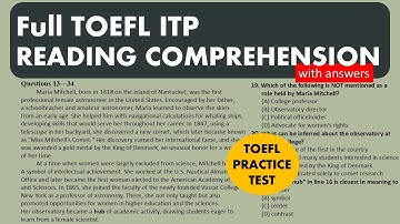 Full TOEFL ITP Reading: Complete Practice Test with Answers | TOEFL Prep | TOEFL Reading